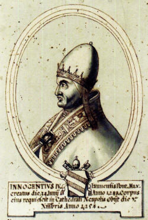 O Papa Inocêncio IV é consagrado em Anagni